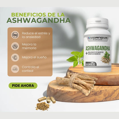 ASHWAGANDHA + MAGNESIO 1000 Mg. | Energía, equilibrio y bienestar todo en 1