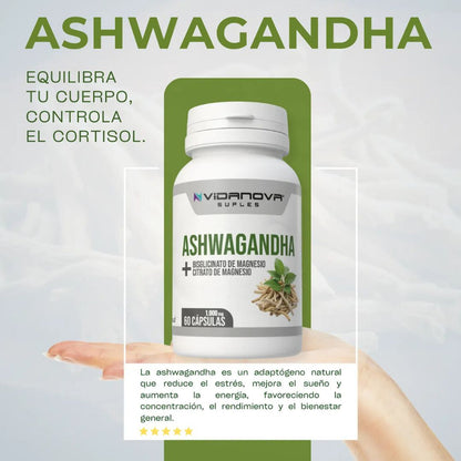 ASHWAGANDHA + MAGNESIO 1000 Mg. | Energía, equilibrio y bienestar todo en 1